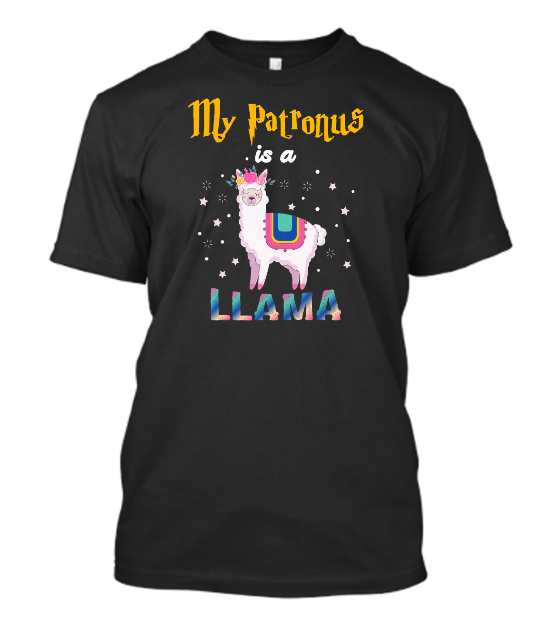 My Patronus Is A Llama With Colorful Starry Llama T-Shirt