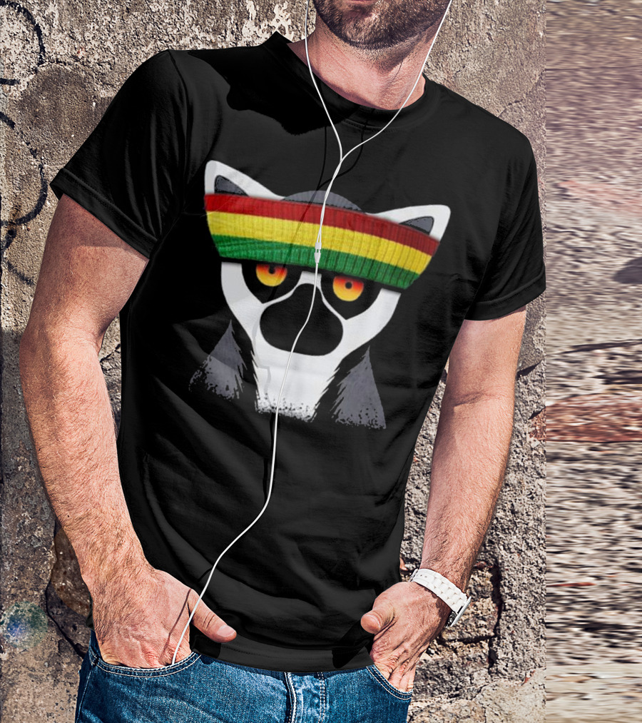 Ring Tailed Lemur Reggae Music Rastafarian Vibes T-Shirt