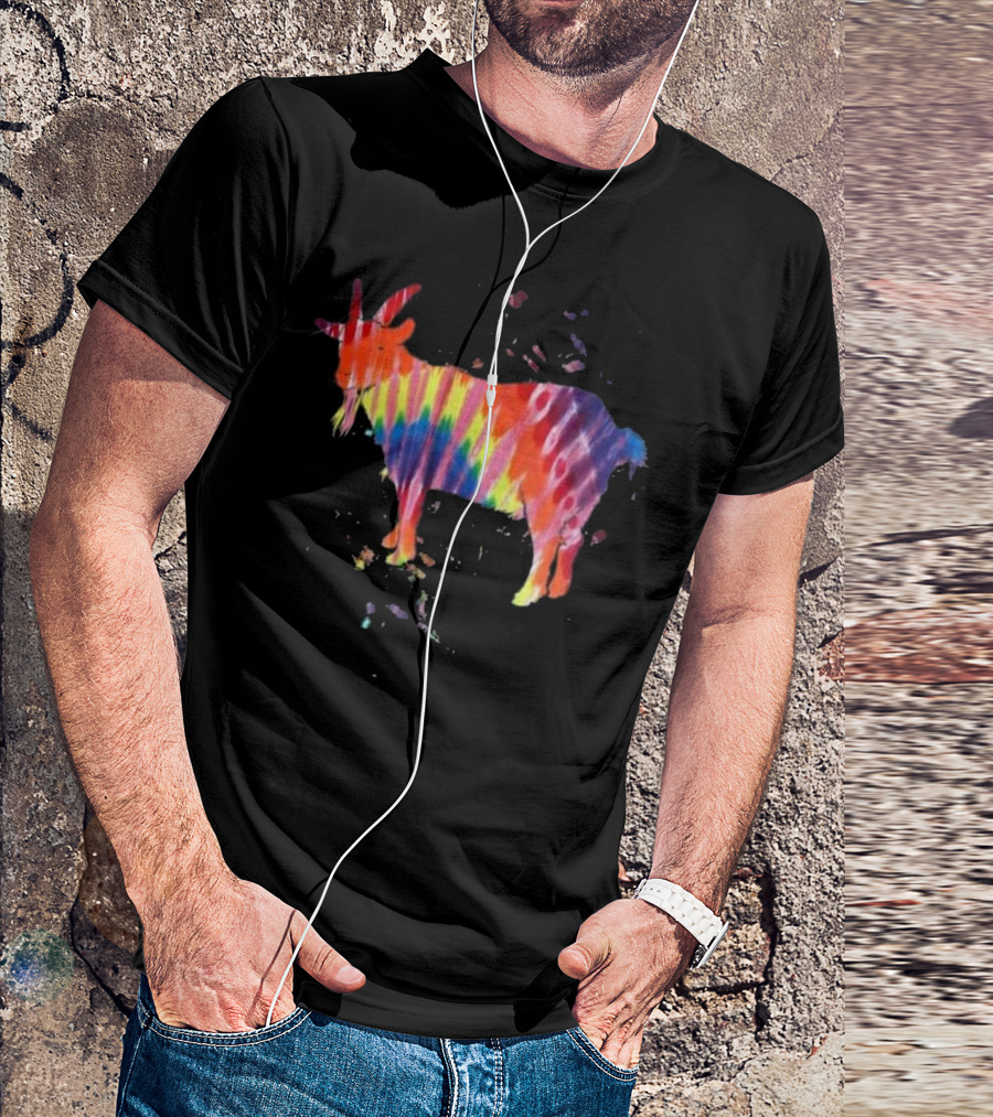Groovy Goat Tie Dye Psychedelic Rainbow T-Shirt