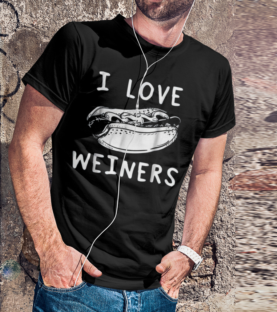I Love Weiners Grilling Hotdog Camping Enthusiast T-Shirt