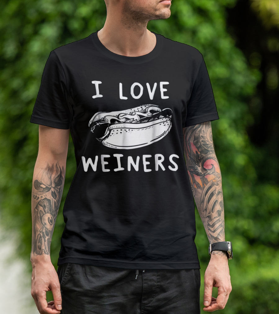 I Love Weiners Grilling Hotdog Camping Enthusiast T-Shirt