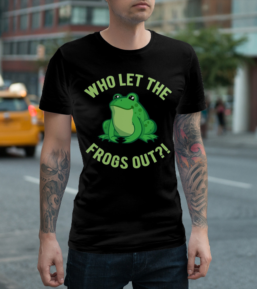 Funny Who Let the Frogs Out Pesach Passover Plague T-Shirt