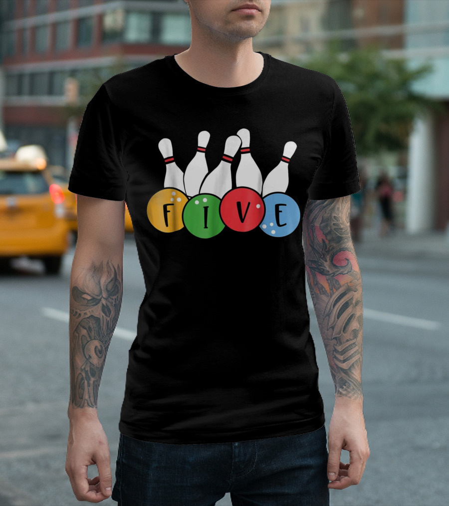 Five Birthday Bowling Sport Kids Boy T-Shirt
