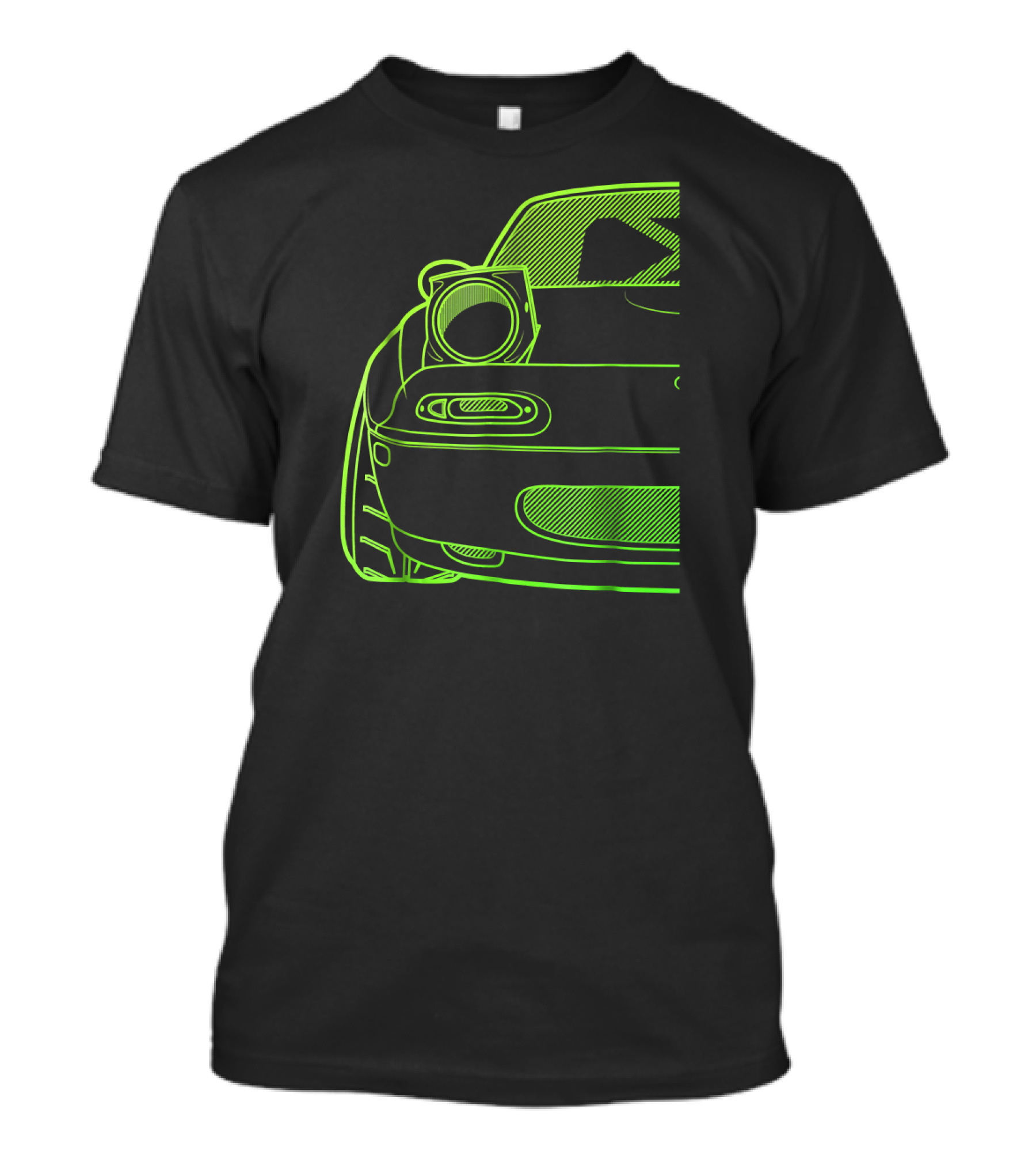 Roadster NA Series Racing Style Neon Green Car Outline T-Shirt