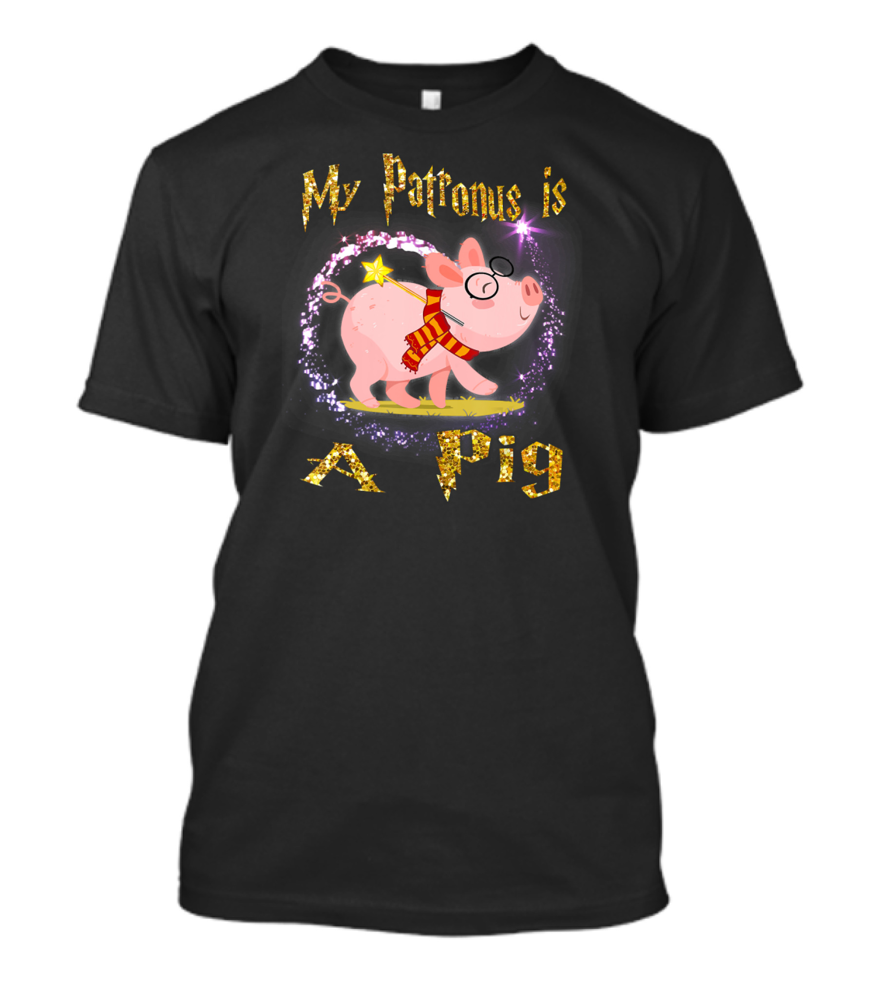 My Patronus Is A Pig With Magic Wand And Scarf T-Shirt