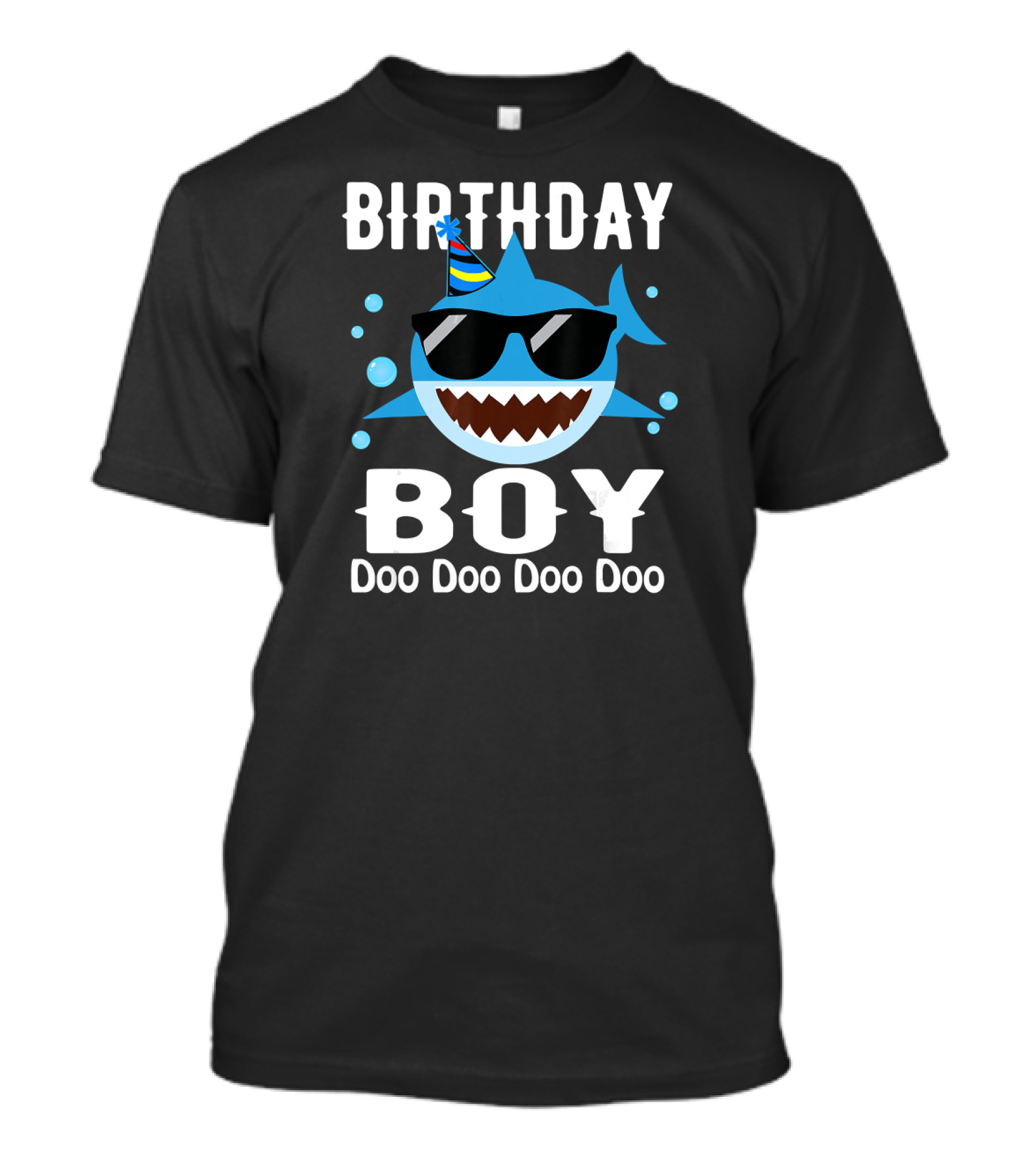 Birthday Boy Doo Doo Doo Doo Shark Party Hat Sunglasses T-Shirt