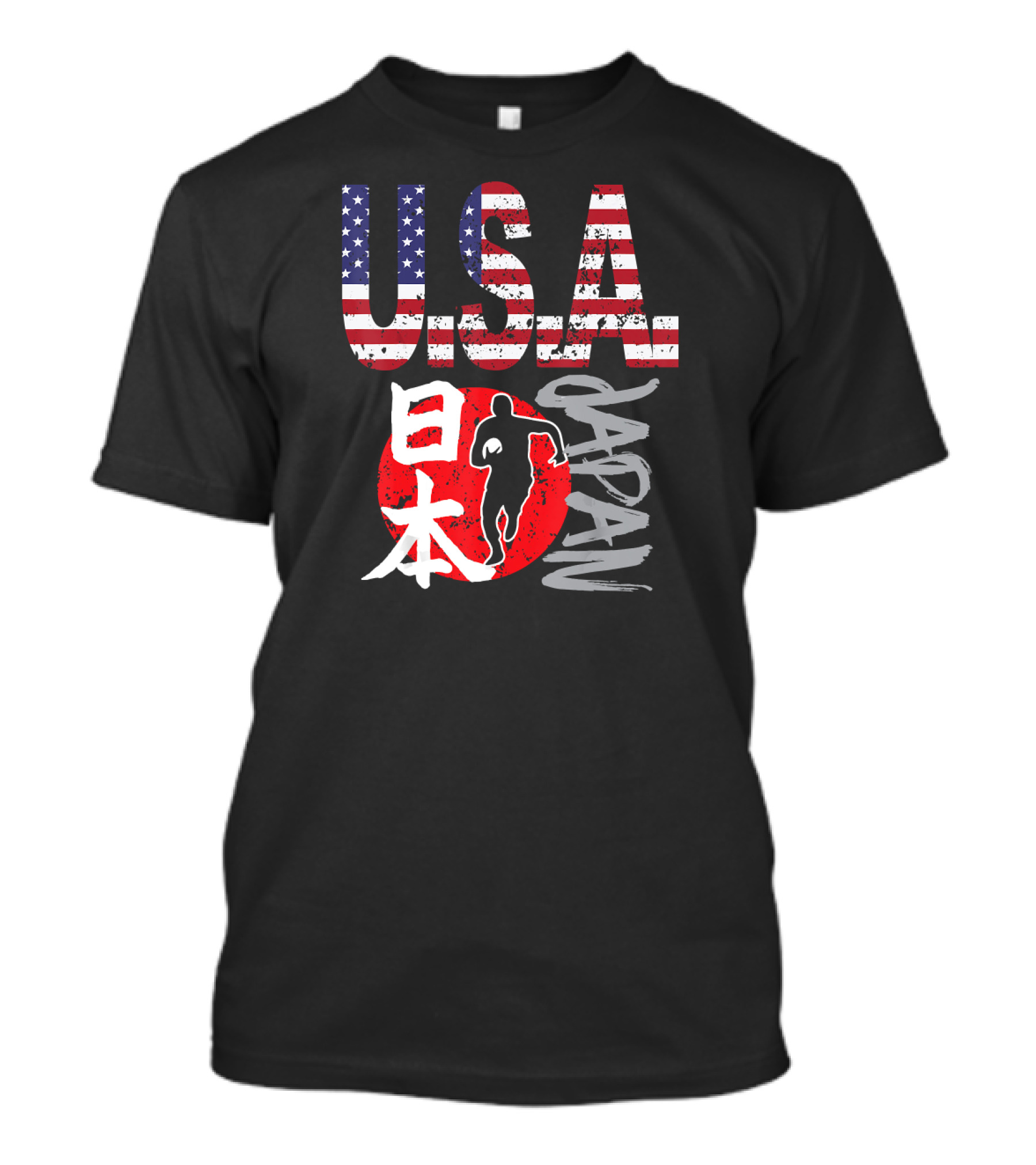 U.S.A Japan Rugby American Flag T-Shirt