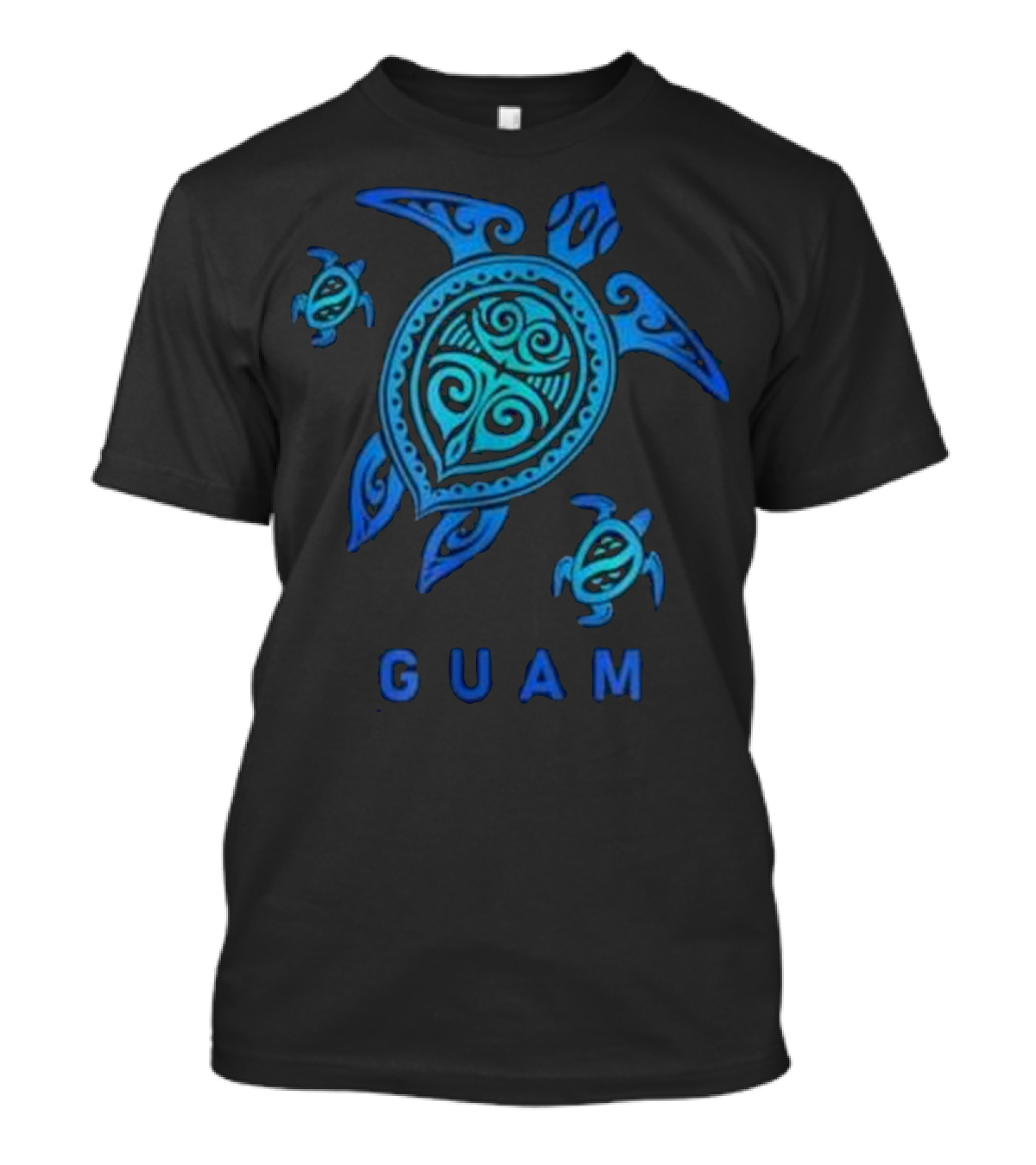 Guam Tribal Turtle Sea Blue T-Shirt