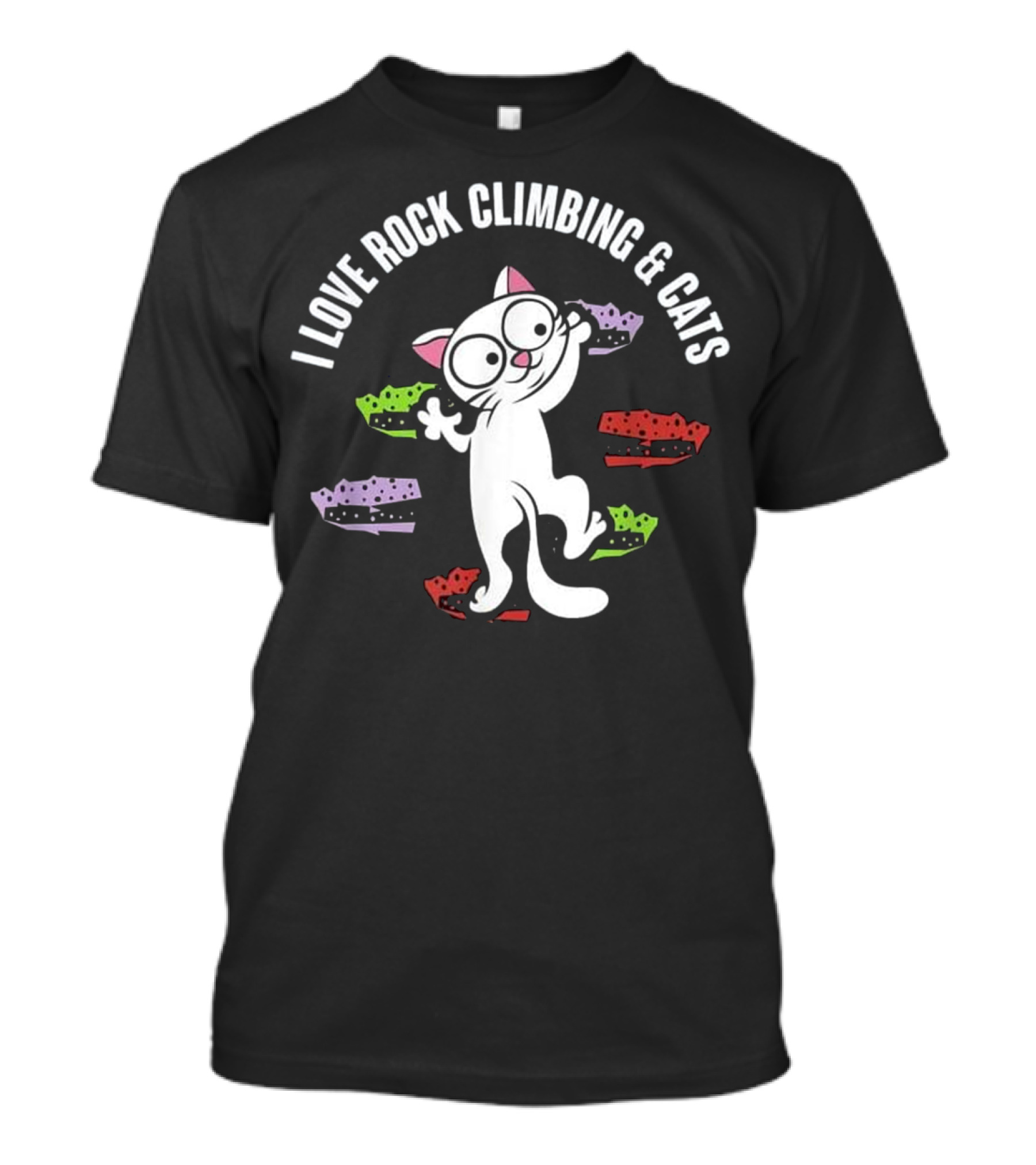 I Love Rock Climbing And Cats T-Shirt
