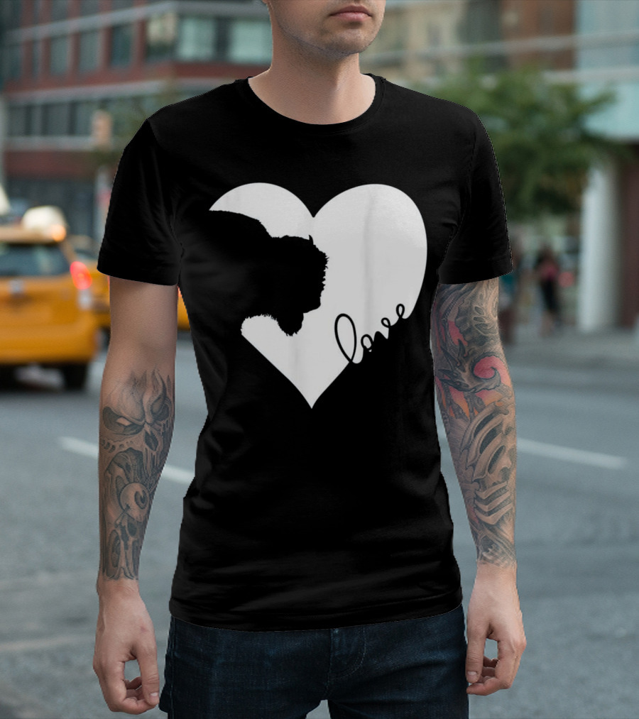 Heart Shaped Bison Silhouette Love T-Shirt