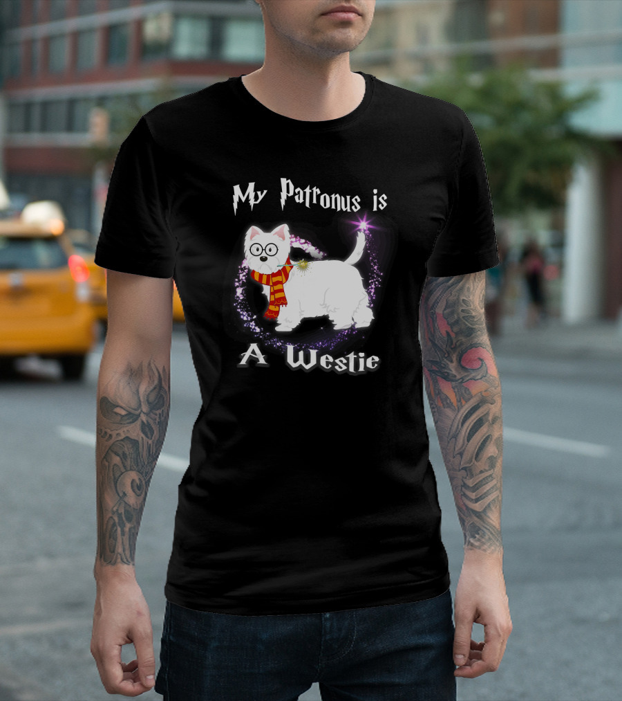 My Patronus is a Westie Dog with Magic Scarf and Glasses T-Shirt