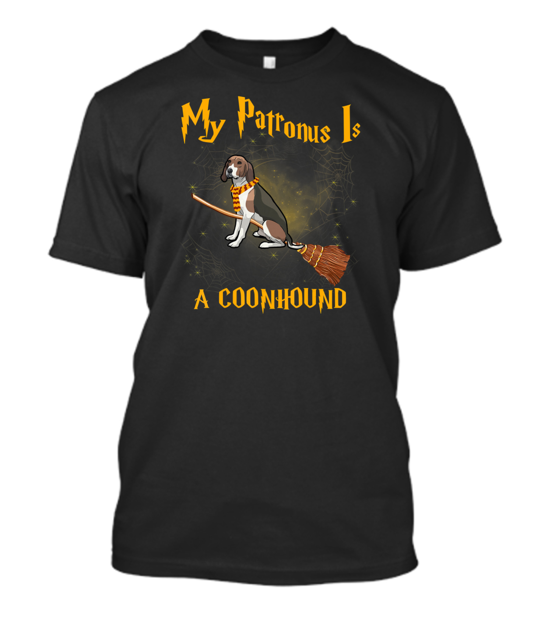 My Patronus Is A Coonhound Coonhound Dog With Broomstick Wizardry T-Shirt
