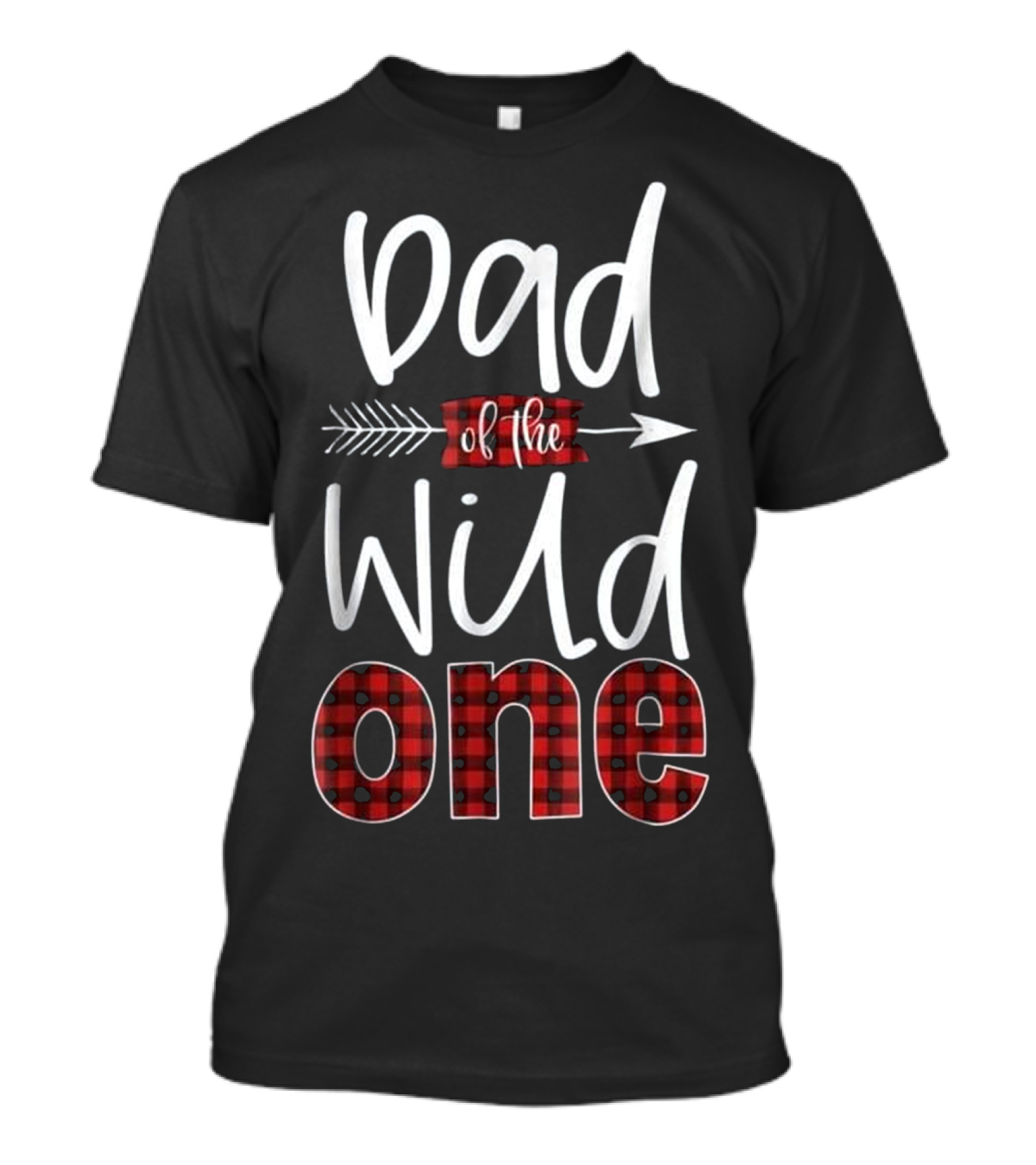 Dad Of The Wild One Arrow Plaid Lumberjack T-Shirt