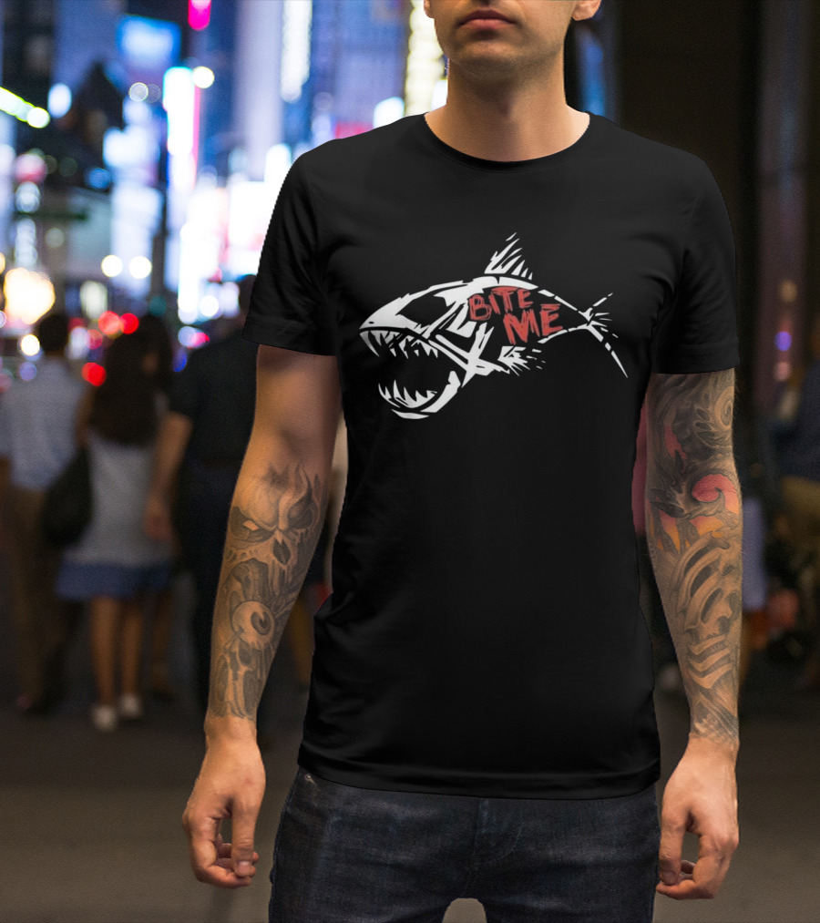 Bite Me Shark Funny Fishing T-Shirt