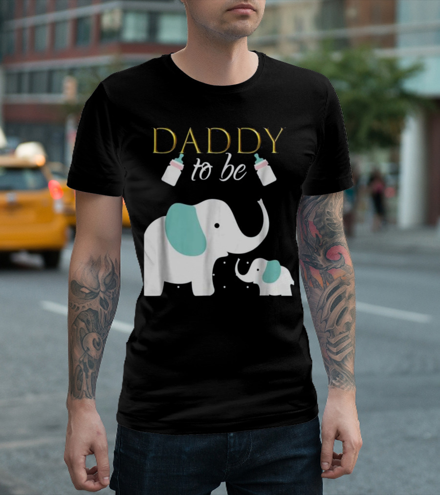 Daddy To Be Elephant Baby Shower For Boy T-Shirt