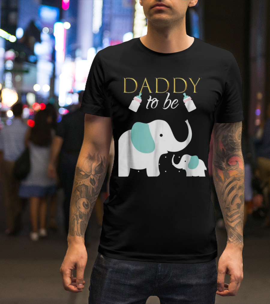 Daddy To Be Elephant Baby Shower For Boy T-Shirt