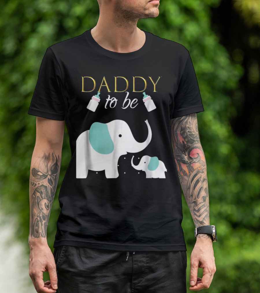 Daddy To Be Elephant Baby Shower For Boy T-Shirt