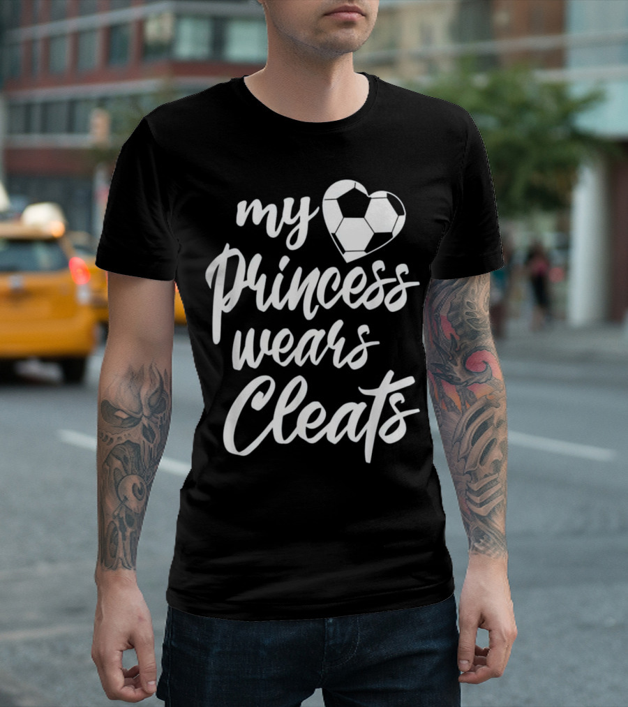 My Princess Wears Cleats Soccer Heart Ball T-Shirt