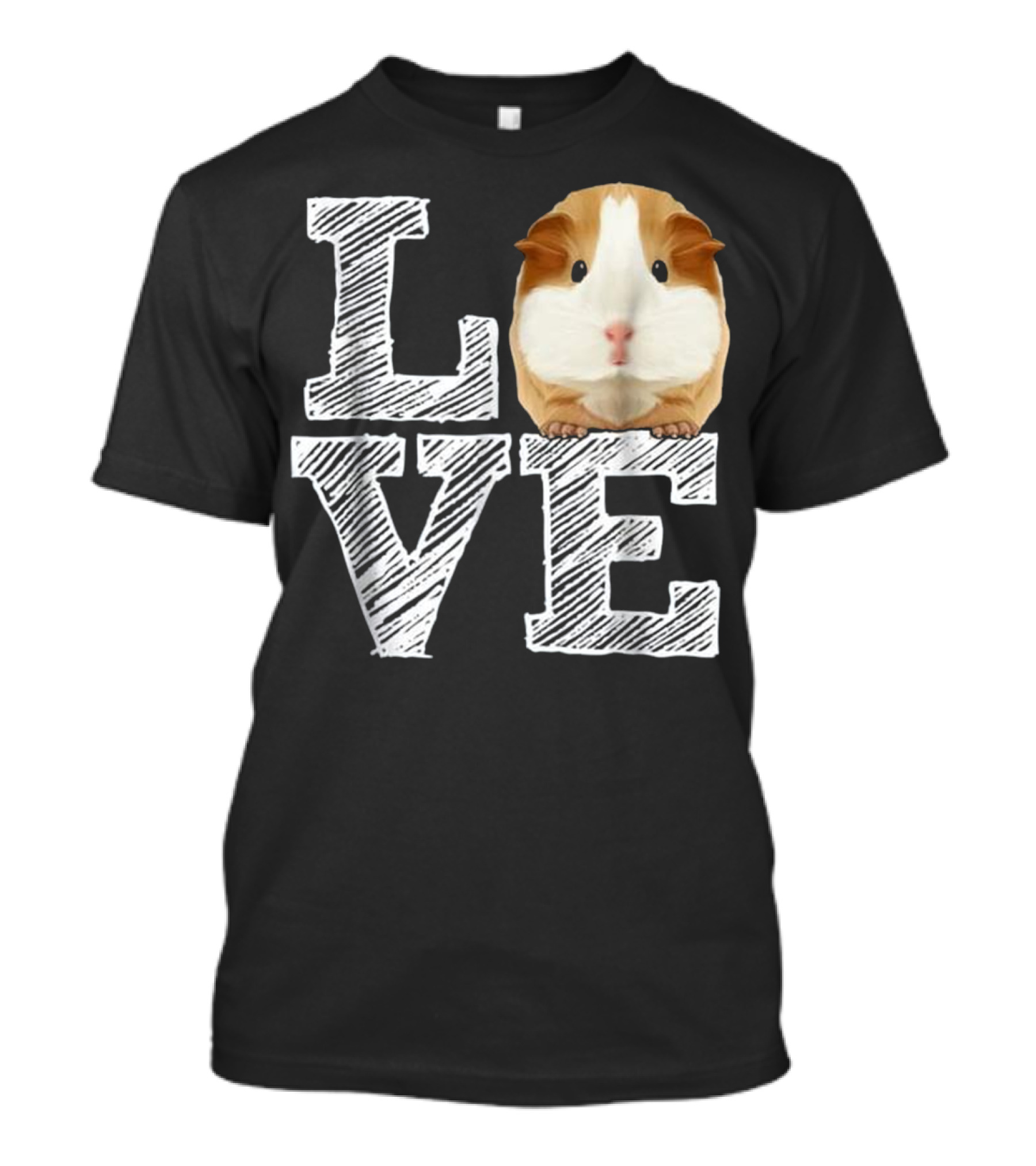 Guinea Pig Love Costume Clo Illustration With Textured 'LOVE' T-Shirt