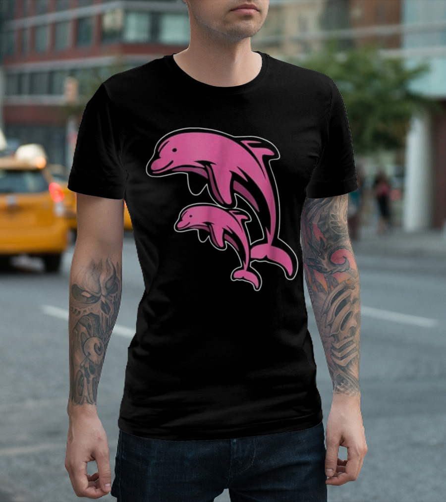 Pink Dolphin Ocean Animal Duo T-Shirt