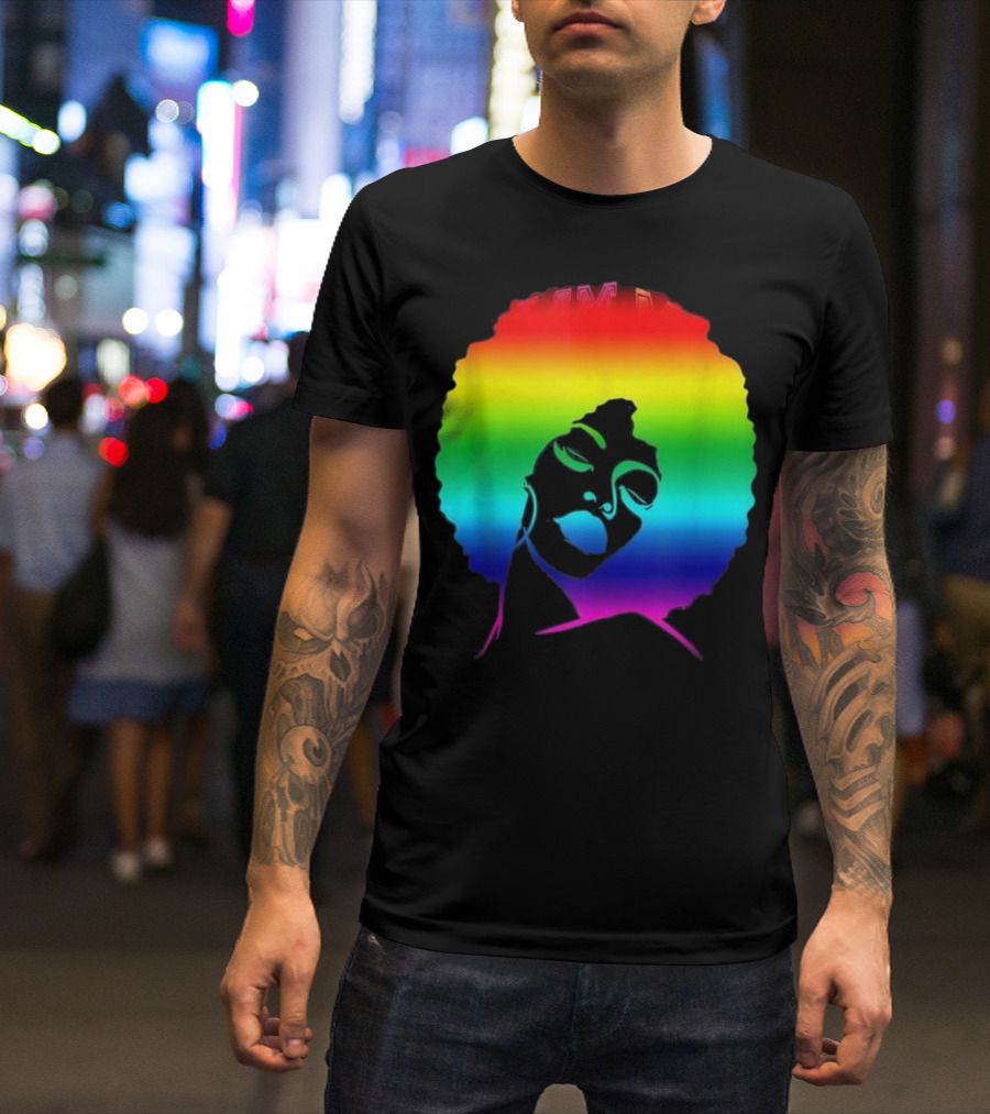 Black Girl Magic Afro Diva Queen Rainbow T-Shirt