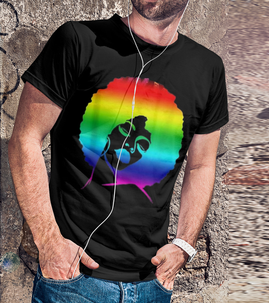 Black Girl Magic Afro Diva Queen Rainbow T-Shirt
