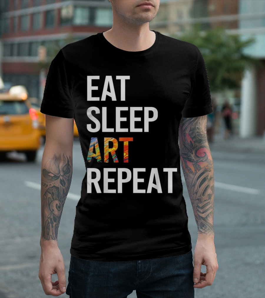 Eat Sleep Art Repeat Funny Artist T-Shirt