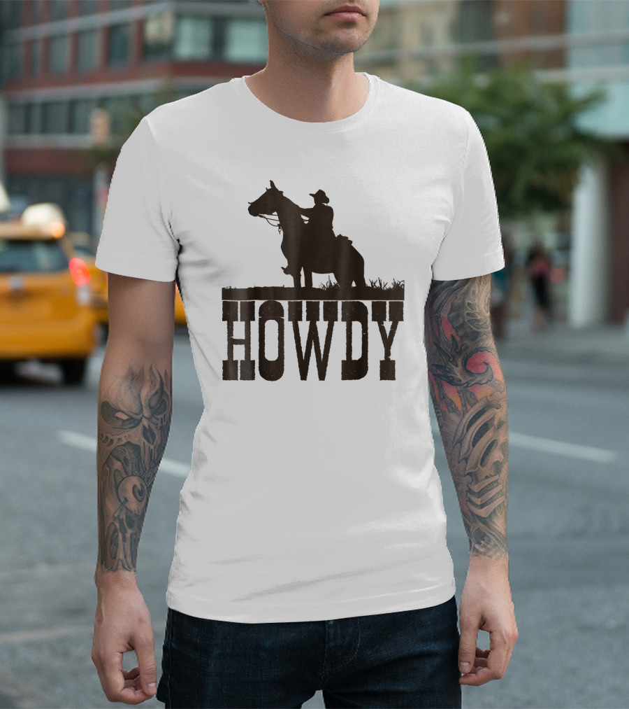 Howdy Cowboy Horse Rider Western T-Shirt
