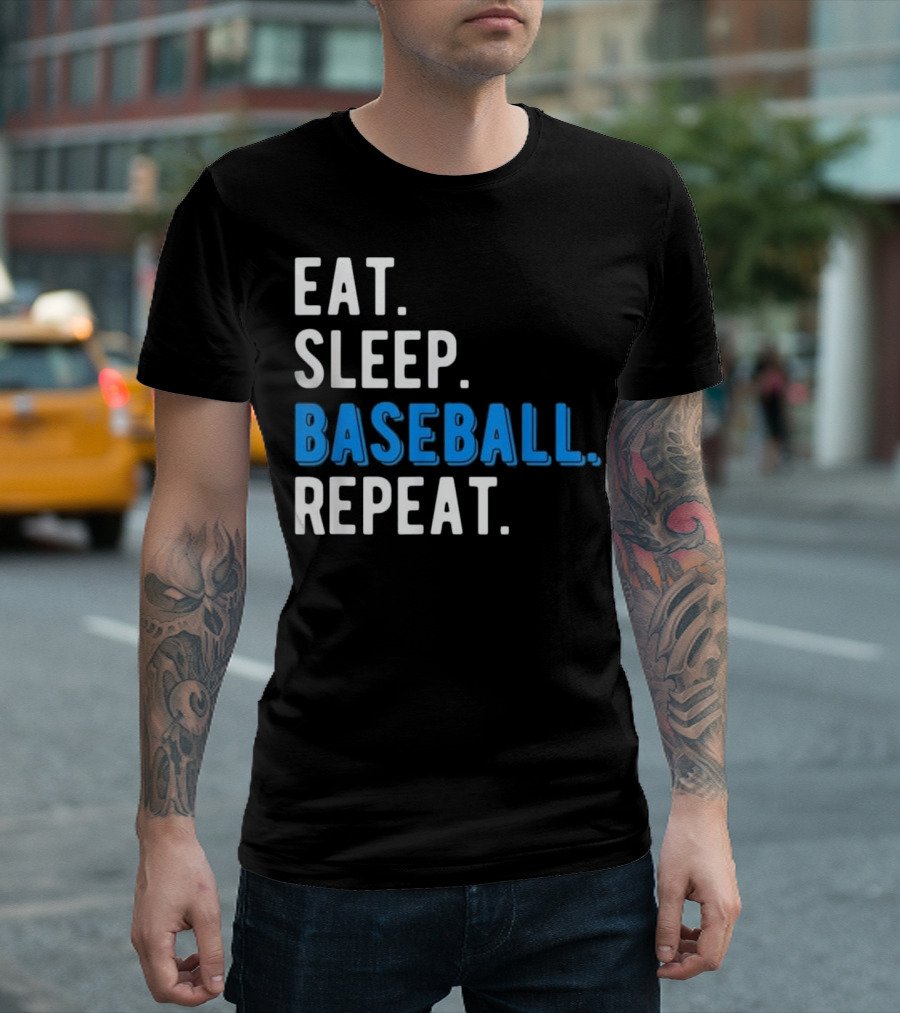 Eat Sleep Baseball Repeat Sport Player Lifestyle T-Shirt