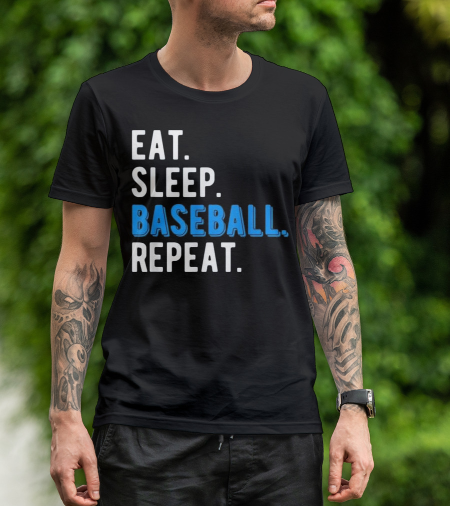 Eat Sleep Baseball Repeat Sport Player Lifestyle T-Shirt