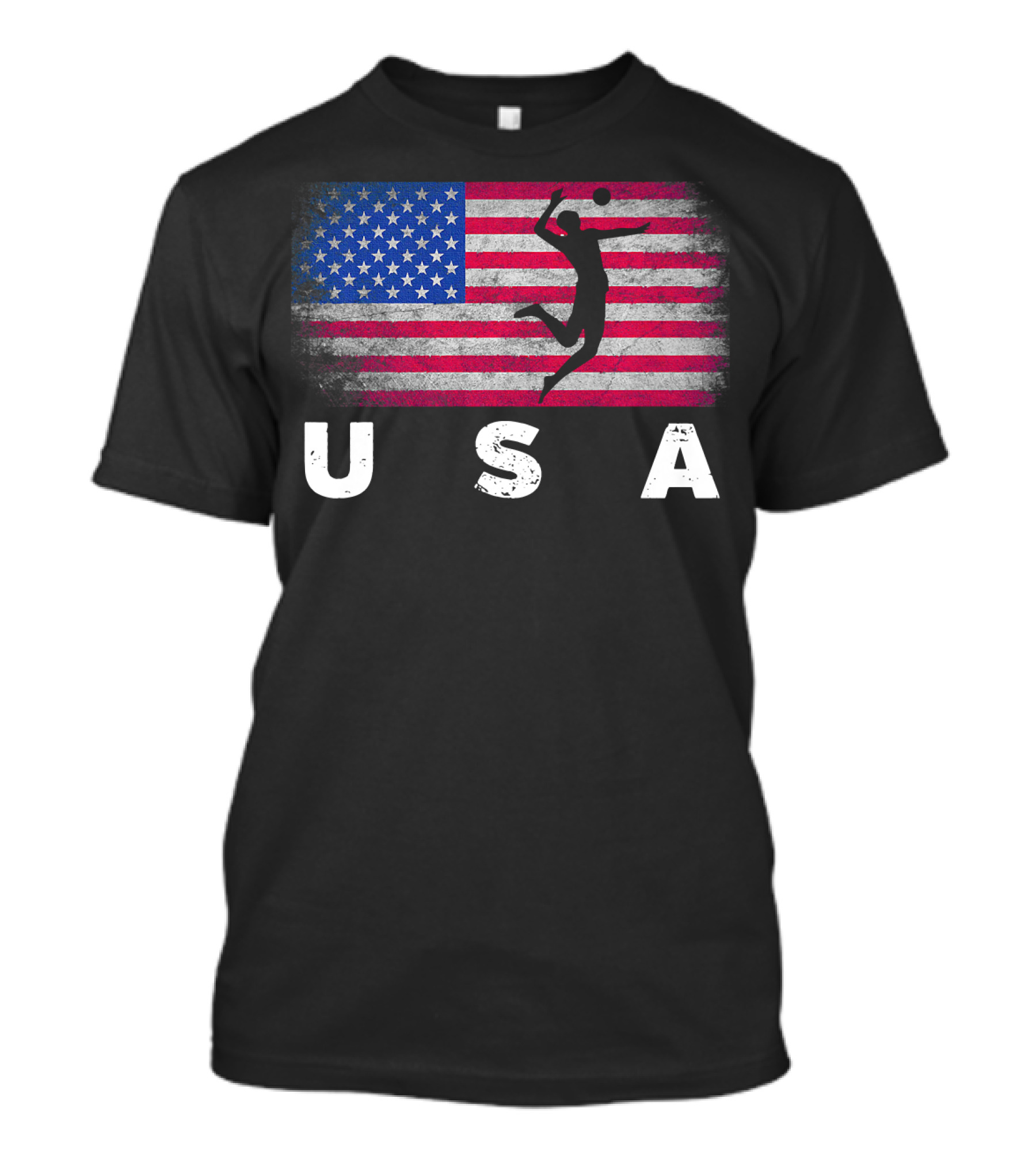 American Flag USA Beach Volleyball Player Team T-Shirt