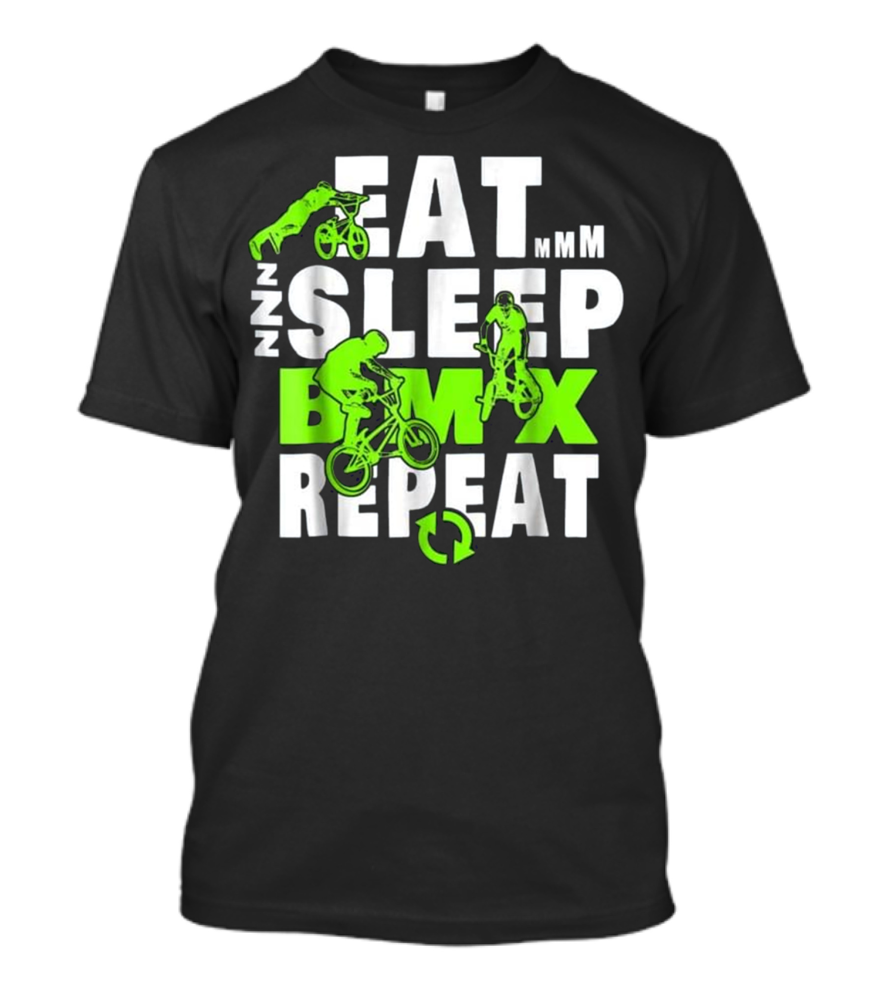 Eat Sleep BMX Repeat Funny Bicycle Stunt Icons ZZZ Mmm T-Shirt