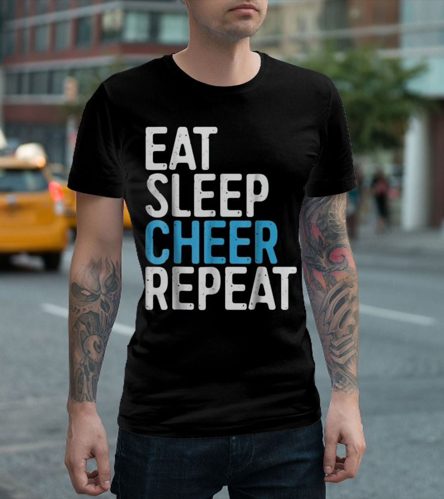Eat Sleep Cheer Repeat Cheerleading Routine Life T-Shirt