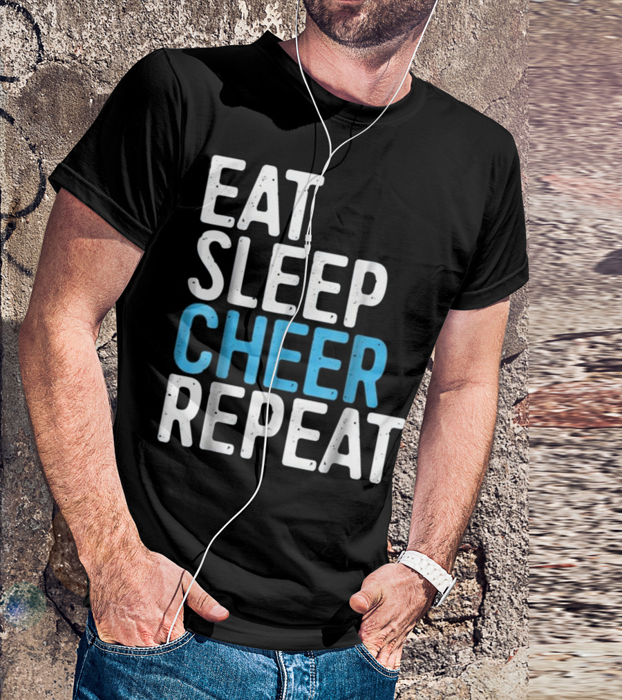 Eat Sleep Cheer Repeat Cheerleading Routine Life T-Shirt