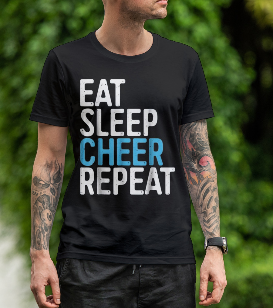 Eat Sleep Cheer Repeat Cheerleading Routine Life T-Shirt