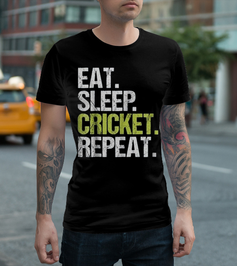 Eat Sleep Cricket Repeat Sport Fan Chri Enthusiast Lifestyle T-Shirt