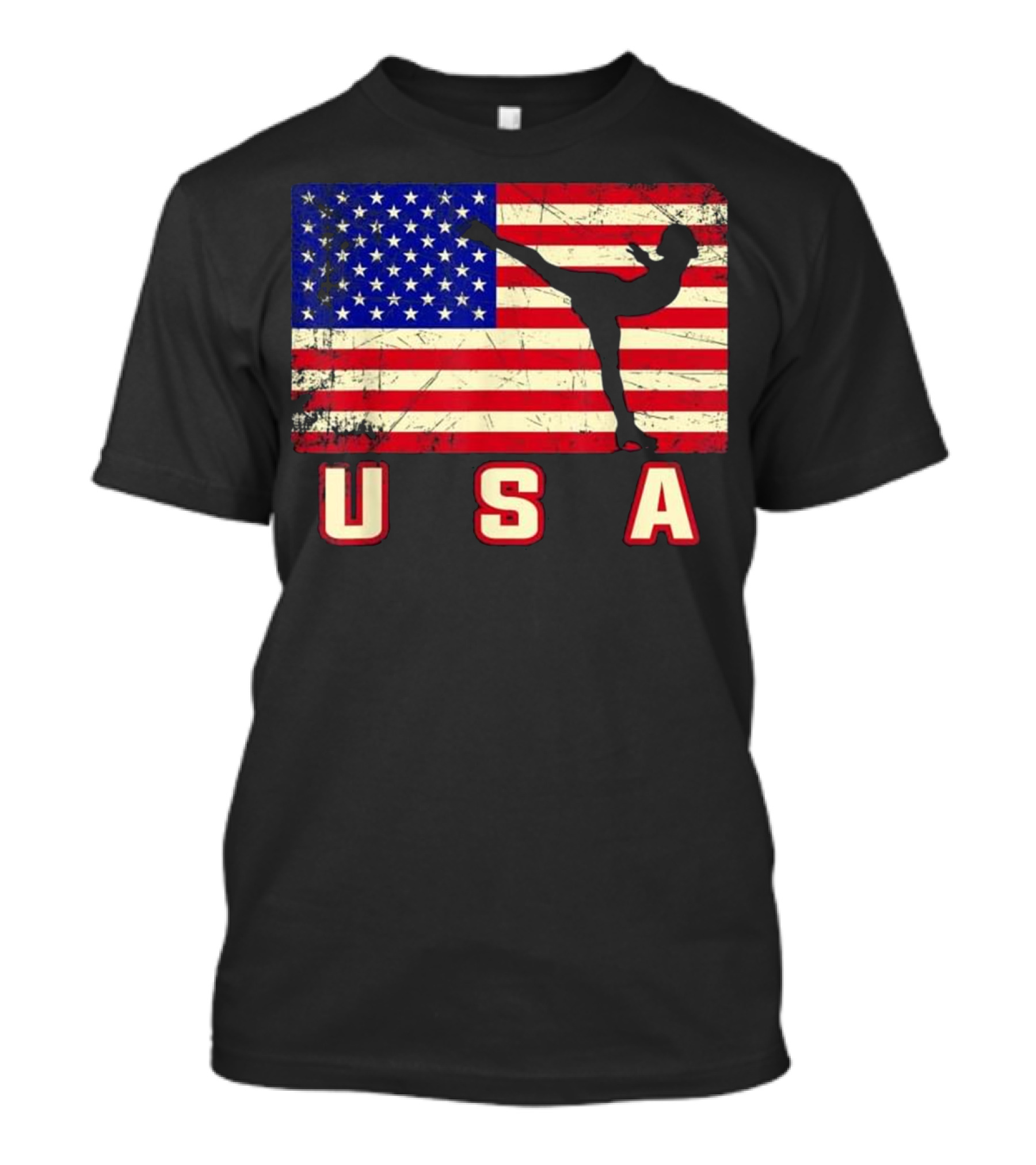 USA American Flag Figure Skating T-Shirt