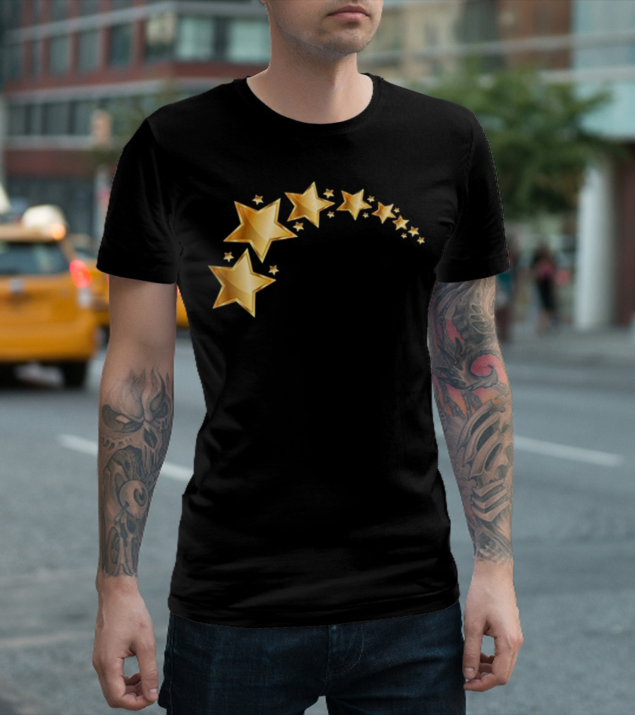 Blackrt Black With Gold Stars T-Shirt