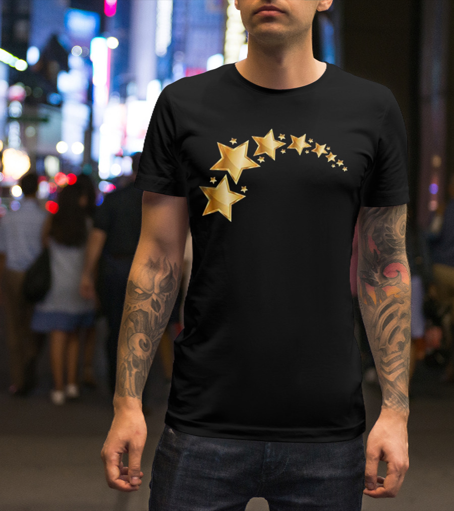 Blackrt Black With Gold Stars T-Shirt