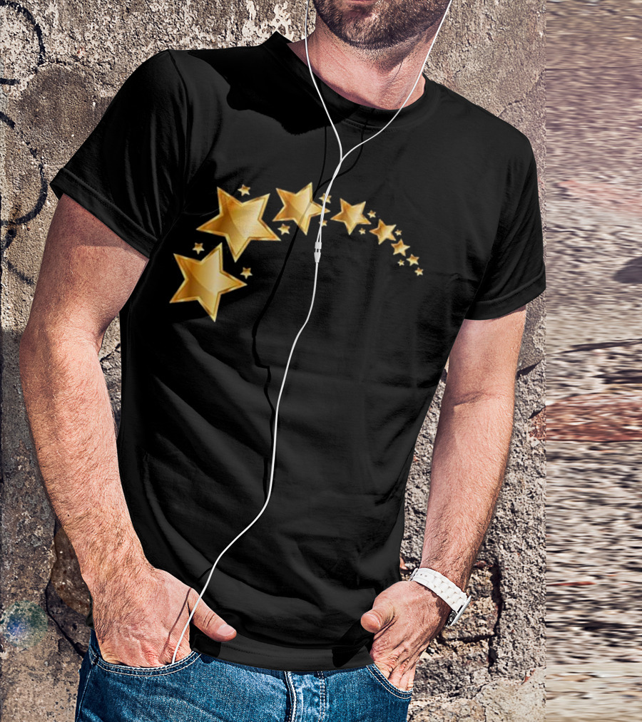 Blackrt Black With Gold Stars T-Shirt