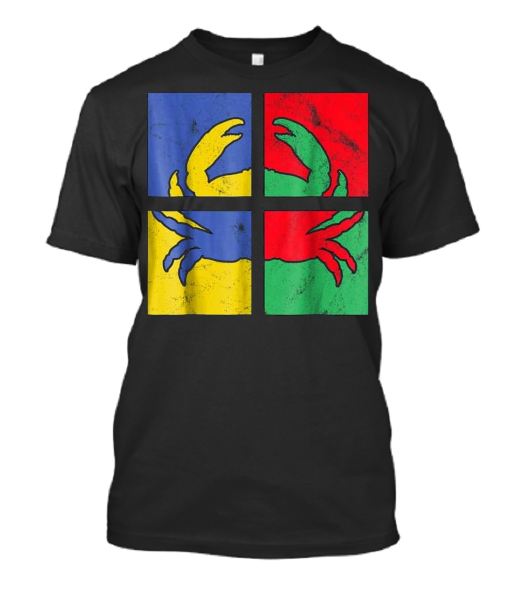 Crab Pop Art Carbs Love Owne Colorful Quadrant T-Shirt