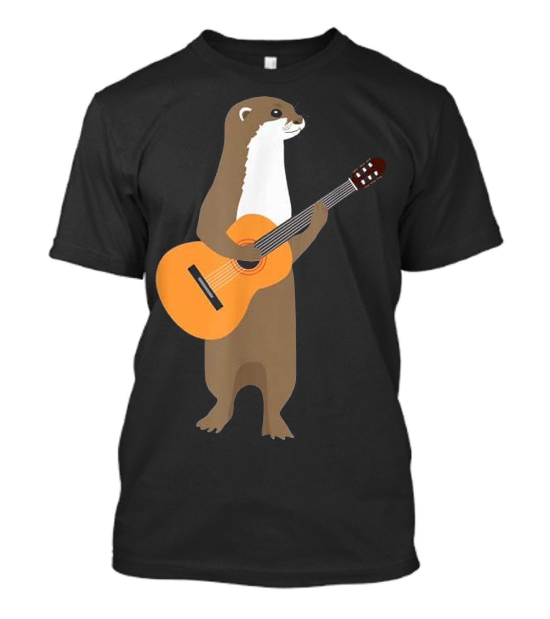 Guitar Otter Animal Kids Guitarist Playful Musician T-Shirt