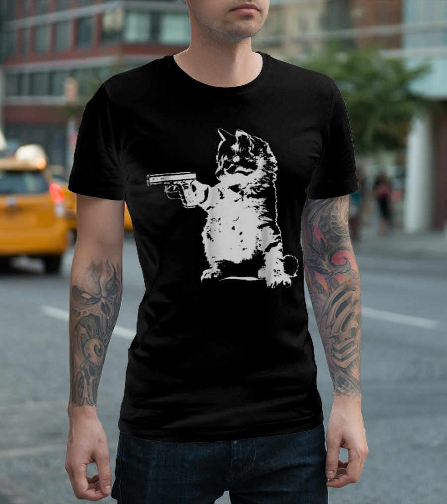 Gun Kitty Funny Cat with Gun T-Shirt