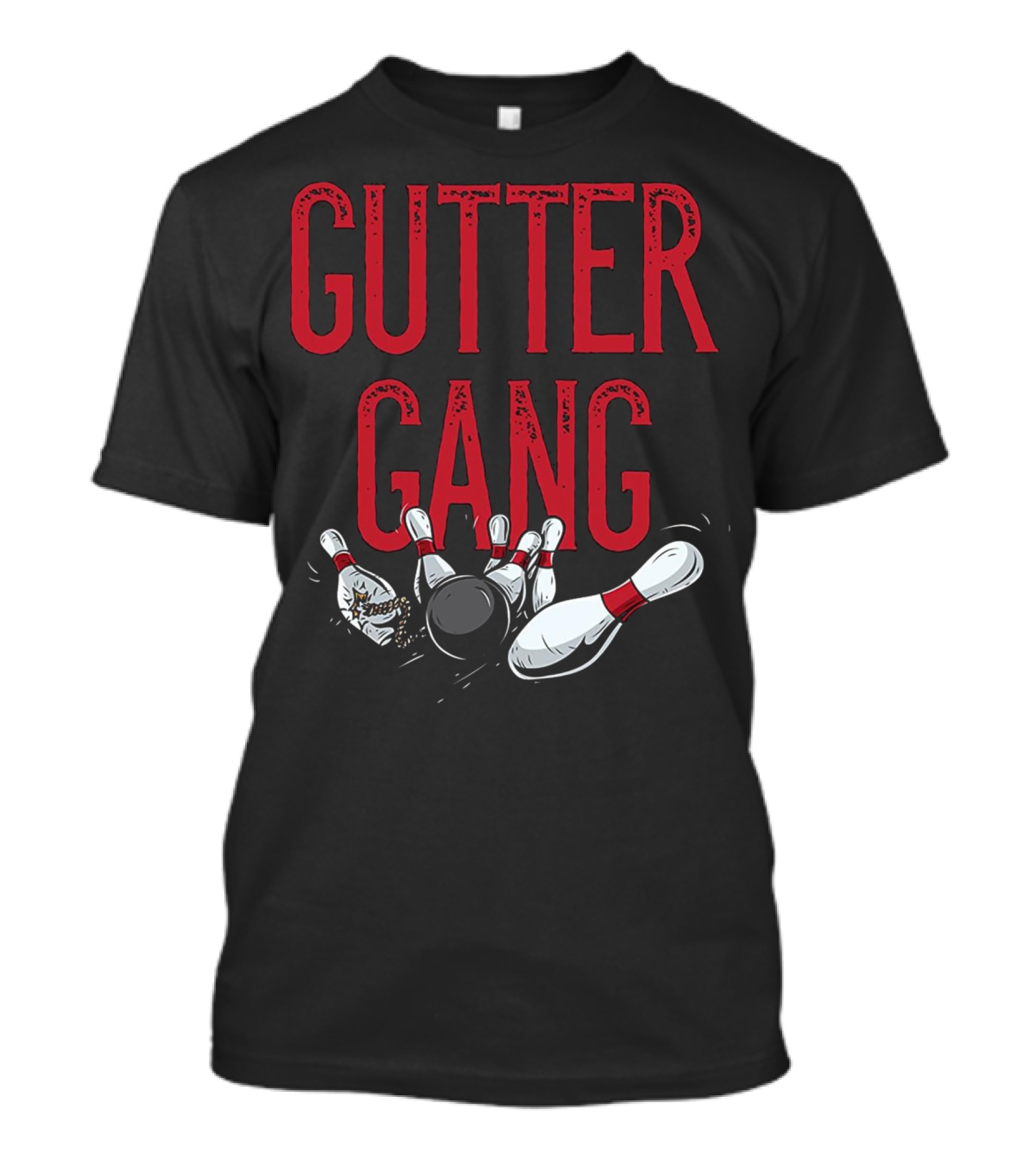 Gutter Gang Bowling Team Strike Pin Explosion T-Shirt