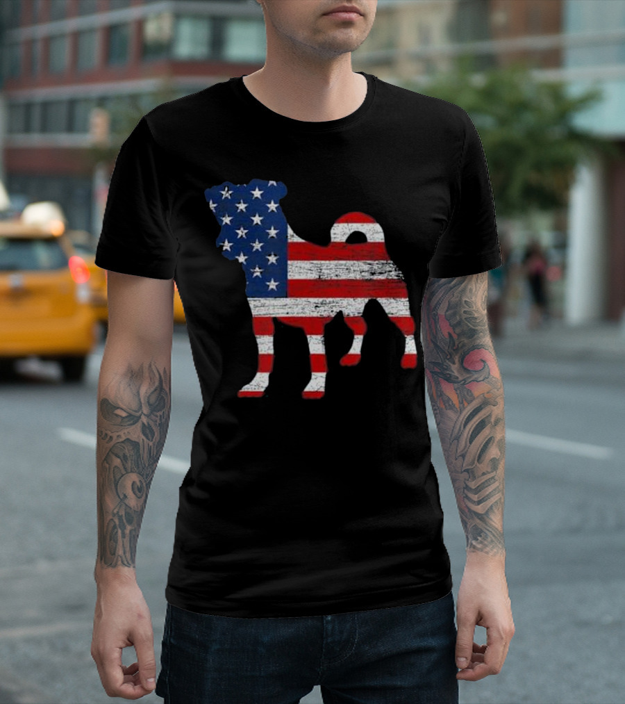 American Flag Jack Russell T-Shirt