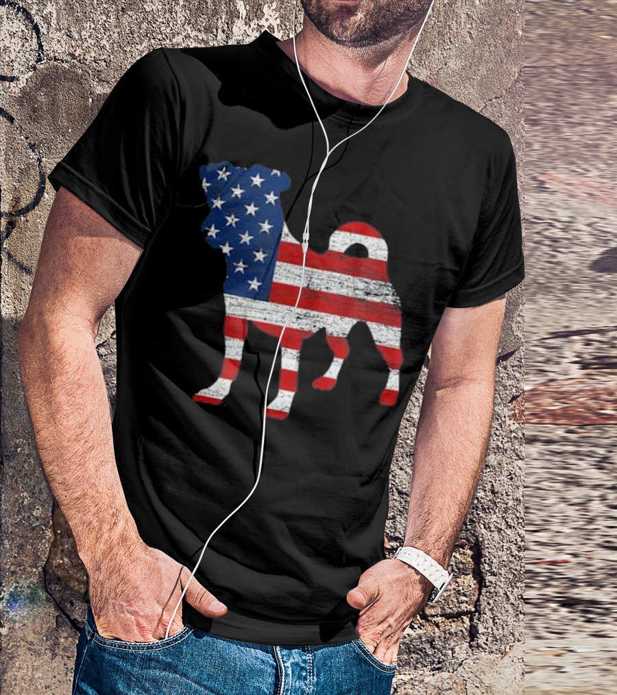 American Flag Jack Russell T-Shirt