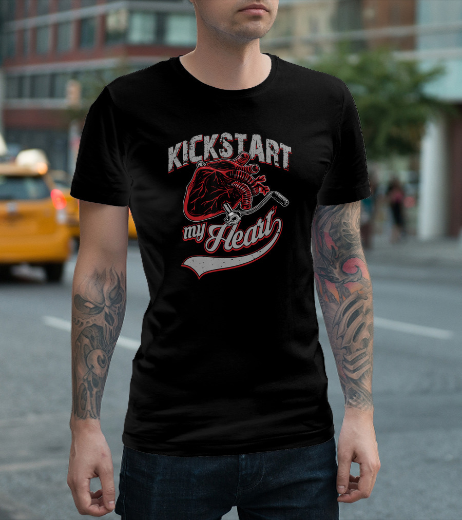 Kickstart My Heart MX Motocross Dirt Bike Heart T-Shirt