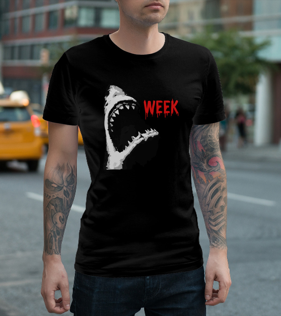 Shark Jaw Teeth Opening Bloody Week Funny T-Shirt