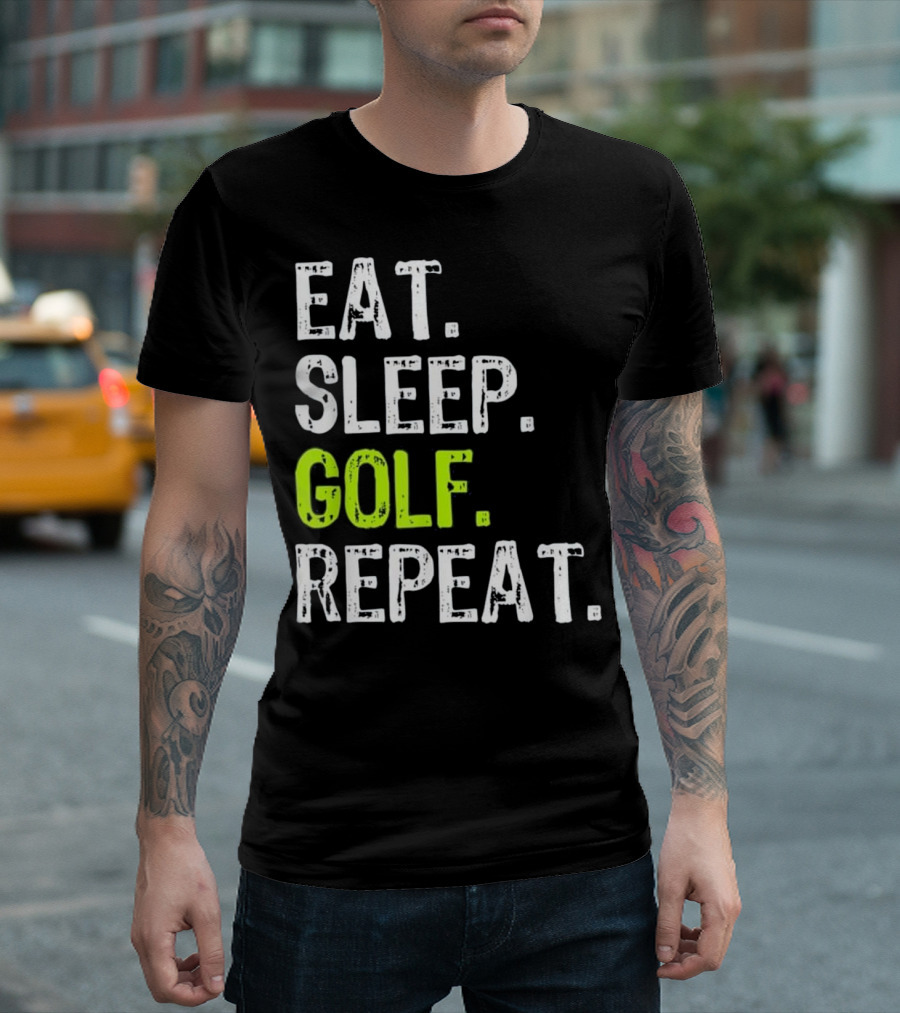 Eat Sleep Golf Repeat Funny Player Gi Golf T-Shirt
