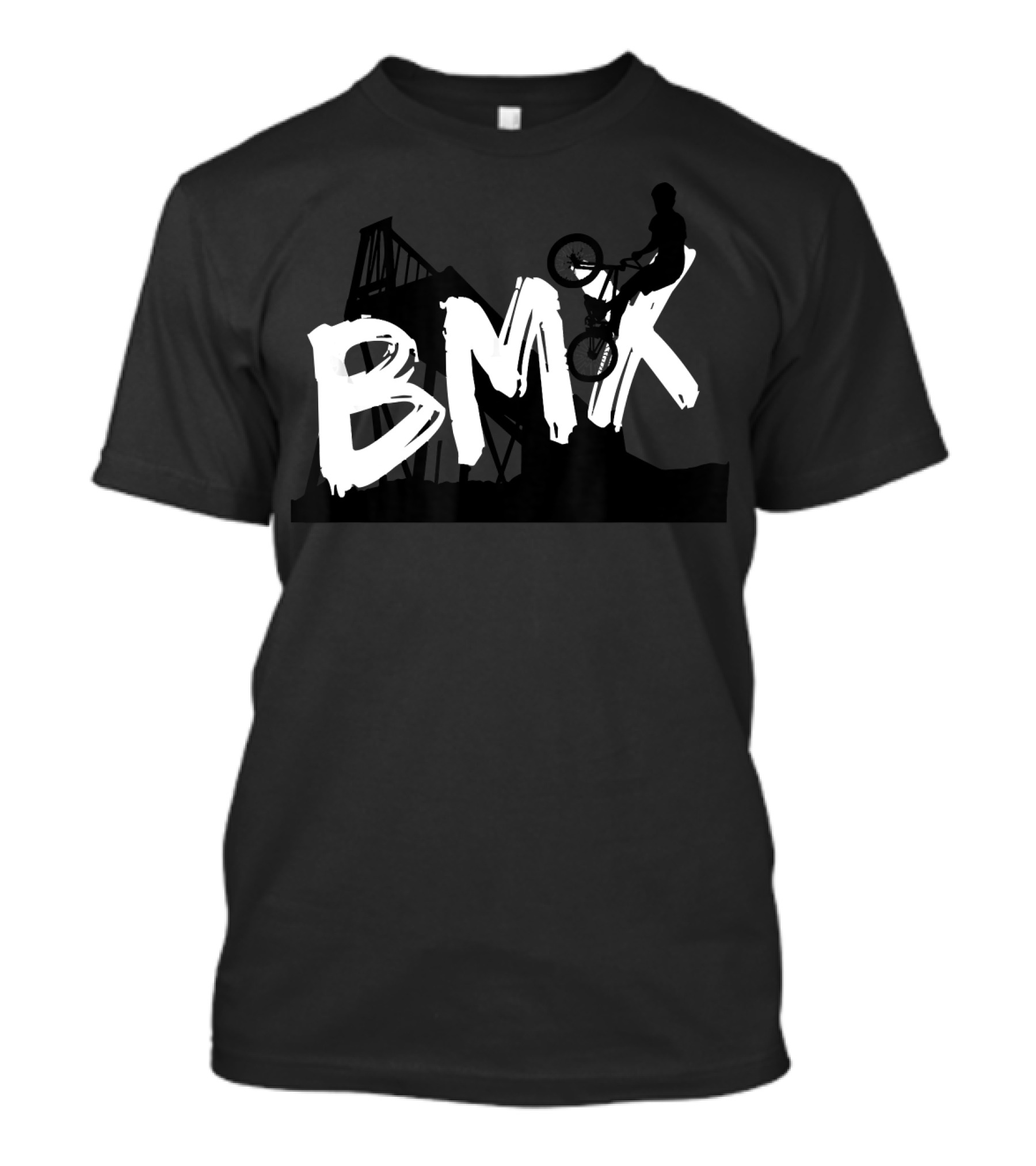 BMX Rider Bicycle Silhouette With Ramp T-Shirt